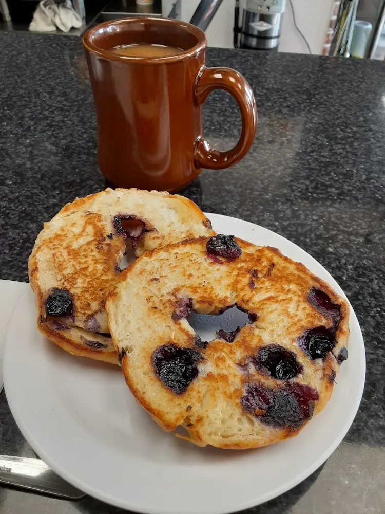 Blueberry Bagel Grilled with Real Butter