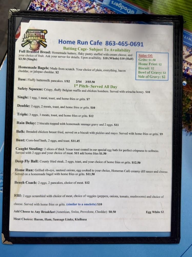 Home Run Cafe Menu image 1